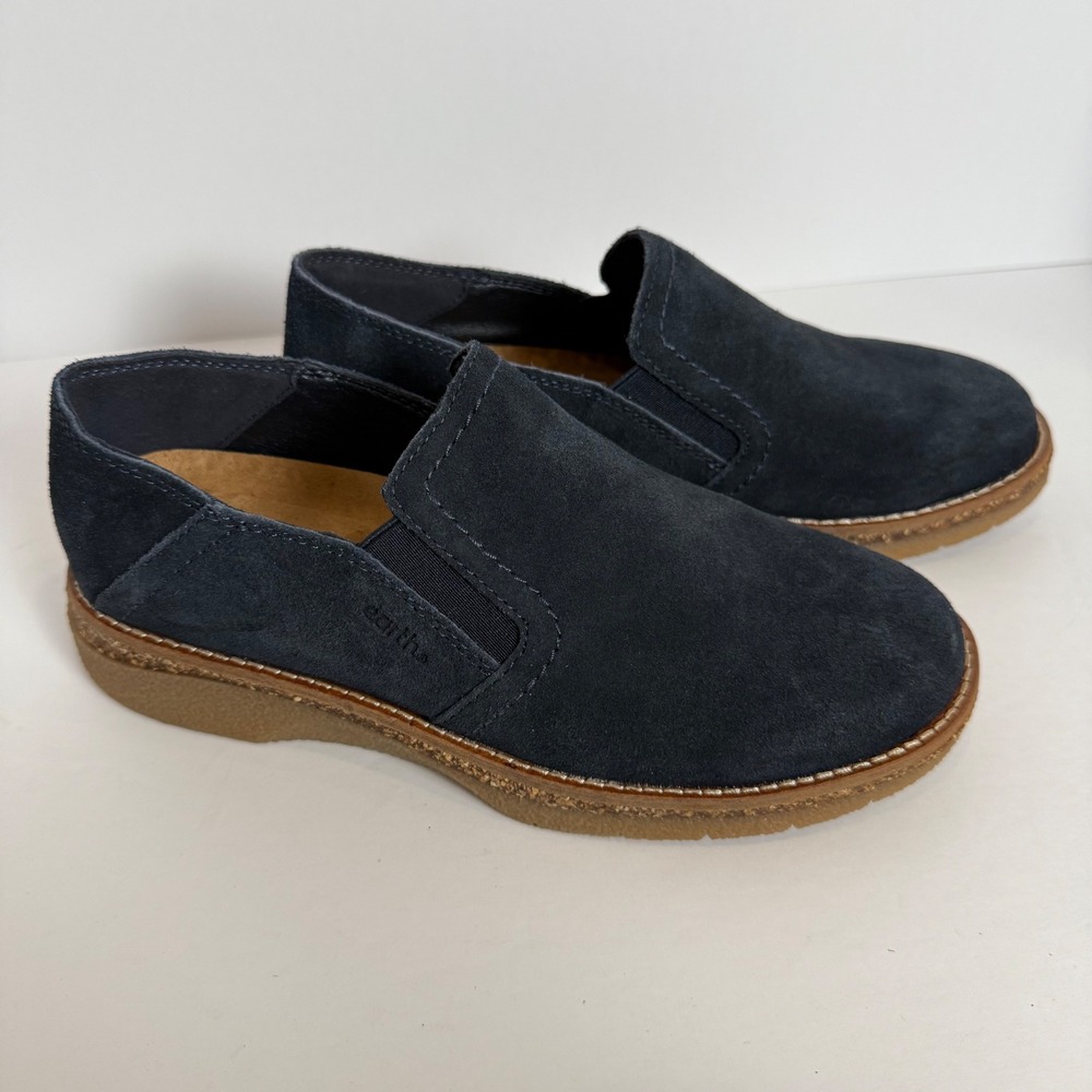 Earth Etpria Navy Suede Slip On Loafers Moccasins Comfort‎ Shoes Women 7M